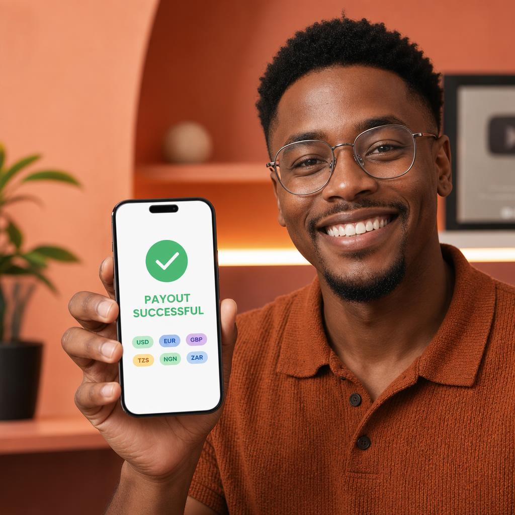 uSpace creator showing a successful multi-currency payout on their phone